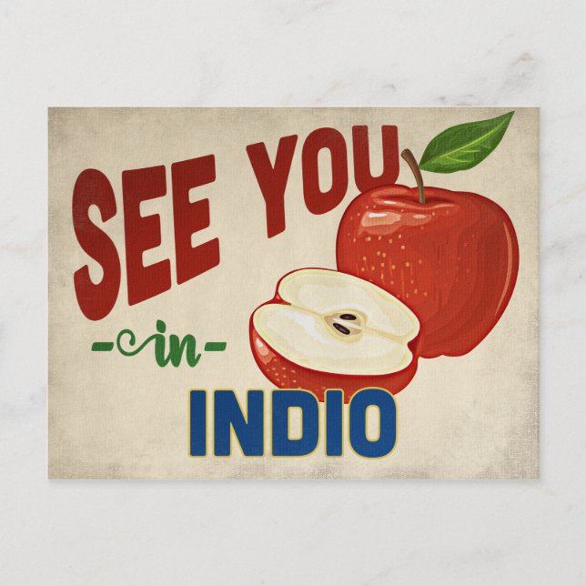 Indio California Apple - Vintage Travel Postkarte (Vorderseite)