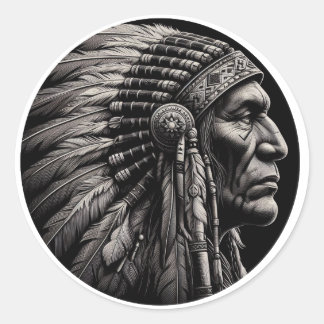 Indio de Perfil Runder Aufkleber