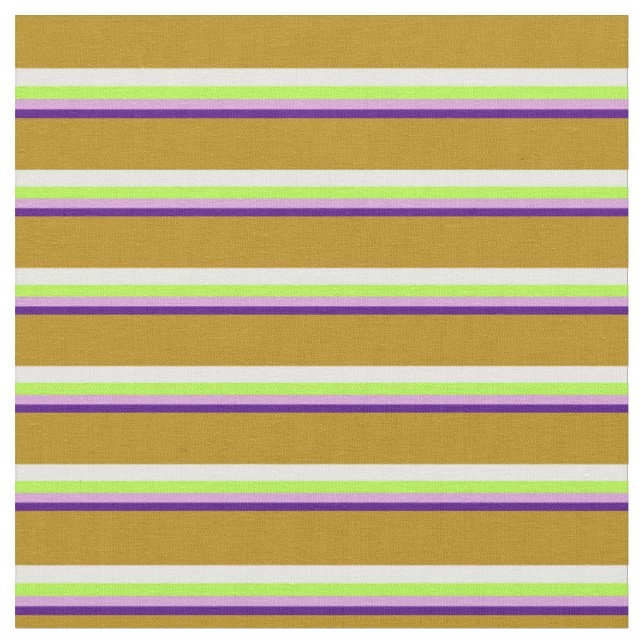 Indio, Pflaume, Light Green, White & Dark Goldenro Stoff (Nahaufnahme)