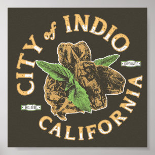 INDIO RIVERSIDE KALIFORNIEN VINTAG - DATENPALMA POSTER