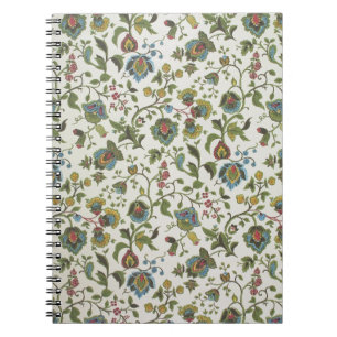 Indisch-inspiriert, Blumenmustertapete, 1965-75 Notizblock