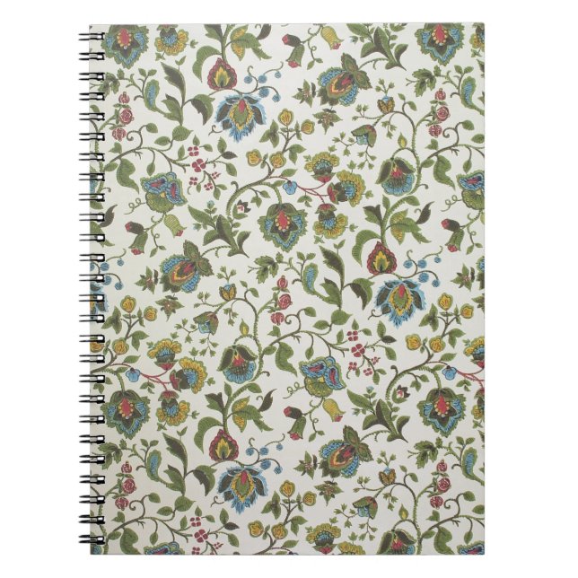 Indisch-inspiriert, Blumenmustertapete, 1965-75 Notizblock (Vorderseite)