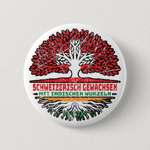 Indisch Schweizer Schweiz Baum Wurzel Button