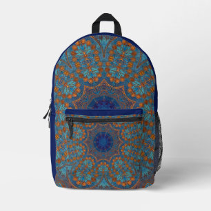 Indisch überall druckblau Kupfer Rucksack