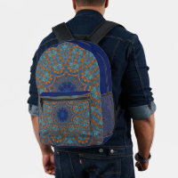 Indisch überall druckblau Kupfer Rucksack