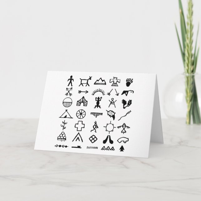 Indische amerikanische Bildsymbole Karte (Vorderseite)
