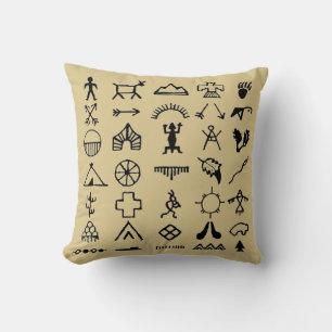 Indische amerikanische Bildsymbole Kissen