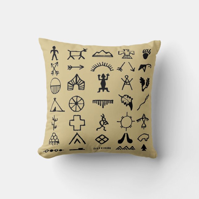 Indische amerikanische Bildsymbole Kissen (Vorderseite)