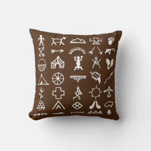 Indische amerikanische Bildsymbole Kissen