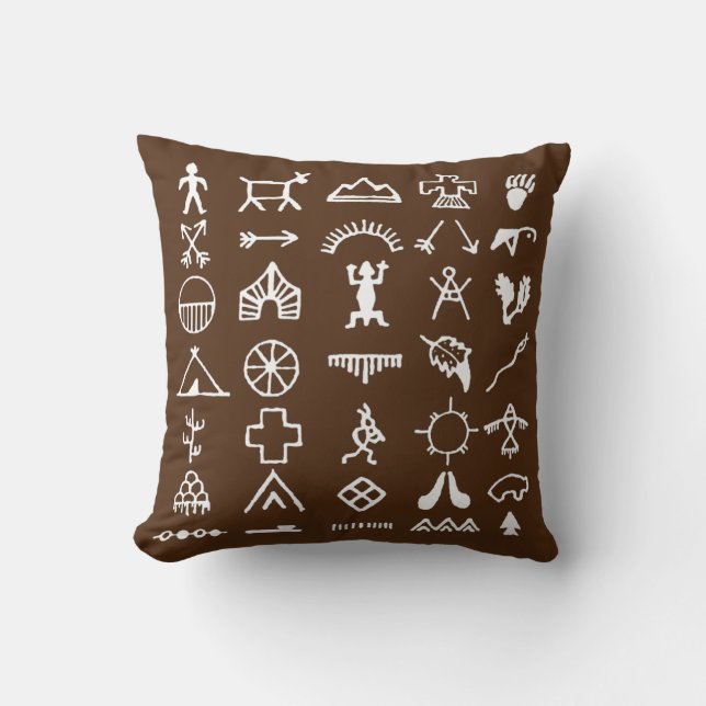 Indische amerikanische Bildsymbole Kissen (Vorderseite)