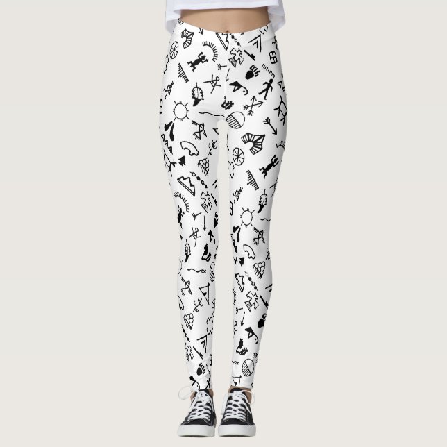 Indische amerikanische Bildsymbole Leggings (Vorderseite)