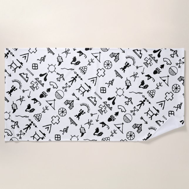 Indische amerikanische Bildsymbole Strandtuch (Vorderseite)