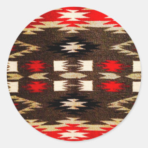 Indische amerikanische Stammesdesign-Print Runder Aufkleber