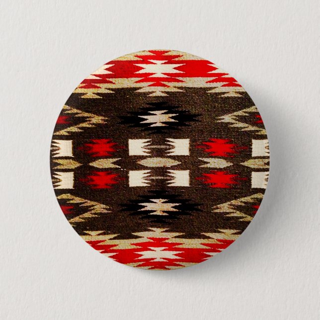 Indische amerikanische Stammesdesign-Printwerbung Button (Vorderseite)