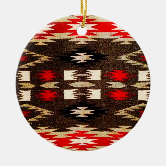 Indische amerikanische Stammesdesign-Printwerbung Keramikornament (Vorne)