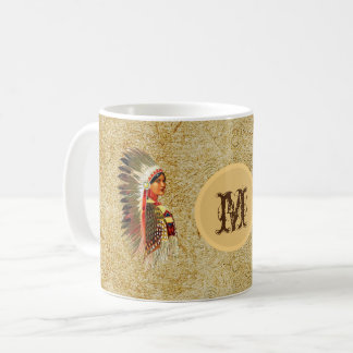 Indische Amerikanische Ureinwohner Prinzessin. mit Kaffeetasse