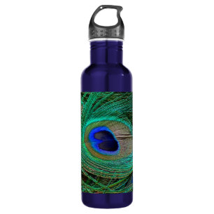 Indische blaue Pfau-Feder Edelstahlflasche