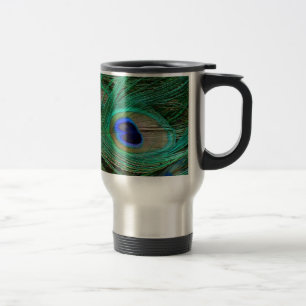 Indische Blaue Pfauenfeder Pendler-Tasse Reisebecher