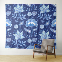Indische Blume mit dunkelblauer und hellblauer Hau