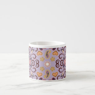 Indische Blumendecke: hübsches pastellfarbenes Mus Espressotasse