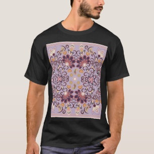Indische Blumendecke: hübsches pastellfarbenes Mus T-Shirt