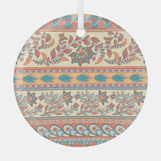 Indische Blumengrenzen Nahtloses Muster Ornament Aus Glas