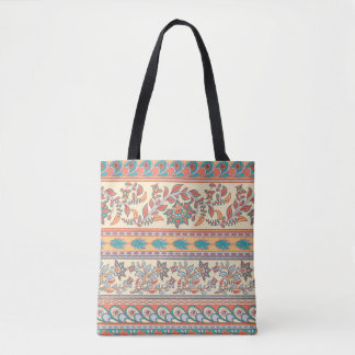 Indische Blumengrenzen Nahtloses Muster Tasche