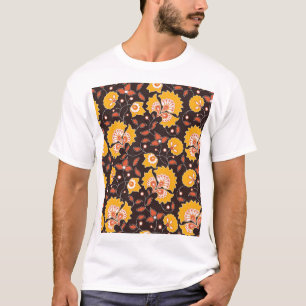 Indische Blütenfarbe Vintag Nahtlos T-Shirt