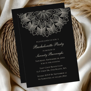 Indische Boho-Schwarze Hochzeit Junggesellinnenabs Einladung