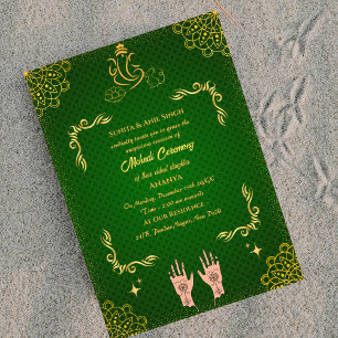 Indische Braut Mehndi-Zeremonie Ganesha Einladung