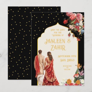Indische Braut und Bräuche Save the Date Einladung