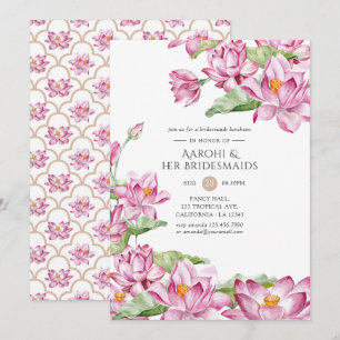 Indische Bridesmaids-Lunchparty mit Lotusblume Einladung