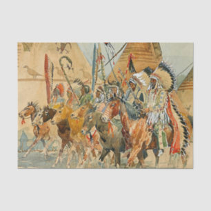 Indische Chefs mit Standards von Edward Borein Seidenpapier