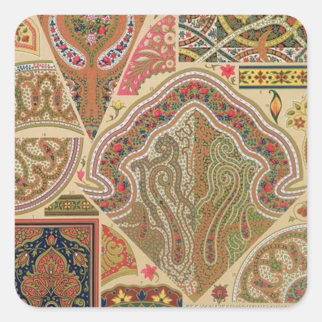 Indische Dekoration, Platte XIX aus "Polychrome Or Quadratischer Aufkleber (Vorderseite)