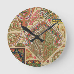 Indische Dekoration, Platte XIX von 'vielfarbigem Runde Wanduhr