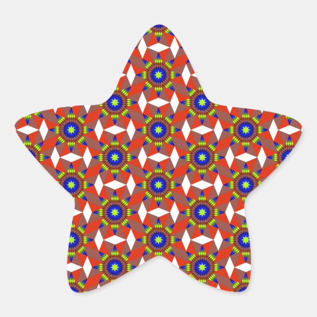 Indische Designs Stern-Aufkleber (Vorderseite)