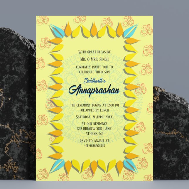 Indische Einladung "Annaprashan" für ersten Reis (Von Creator hochgeladen)