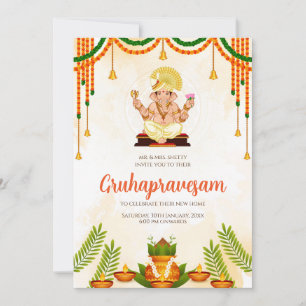 Indische Einladung zur Hauseinweihung Gruhapravesa