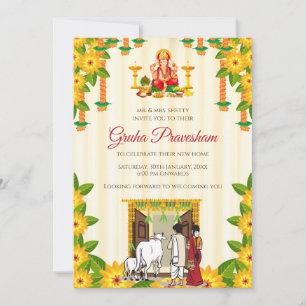 Indische Einladung zur Hauseinweihung Gruhapravesa