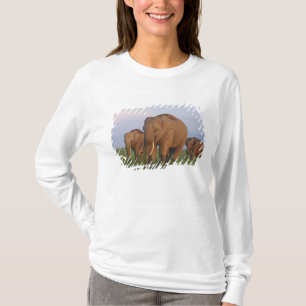 Indische Elefanten im Grassland T-Shirt