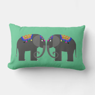 Indische Elefanten Lumbar Throw Kissen