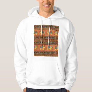 Indische Elefanten, Orange Traditionelles Nahtlose Hoodie