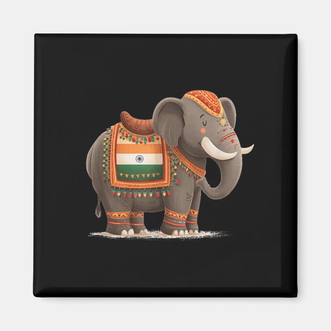 Indische Elefantenkostüme für Elefanten und Tiere Magnet (Vorne)