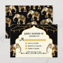 Indische Elefantenlichter Hochzeitskarten für RSVP