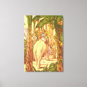 Indische Elefantenreise Wrapped Canvas Print Leinwanddruck
