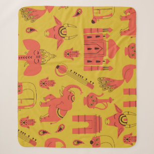 Indische Elemente, handgezeichnet vintage. Sherpadecke