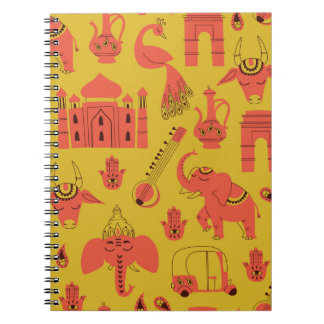 Indische Elemente, Vintag handgezeichnet. Notizblock