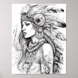 Indische Erwachsenenbildnerin Poster