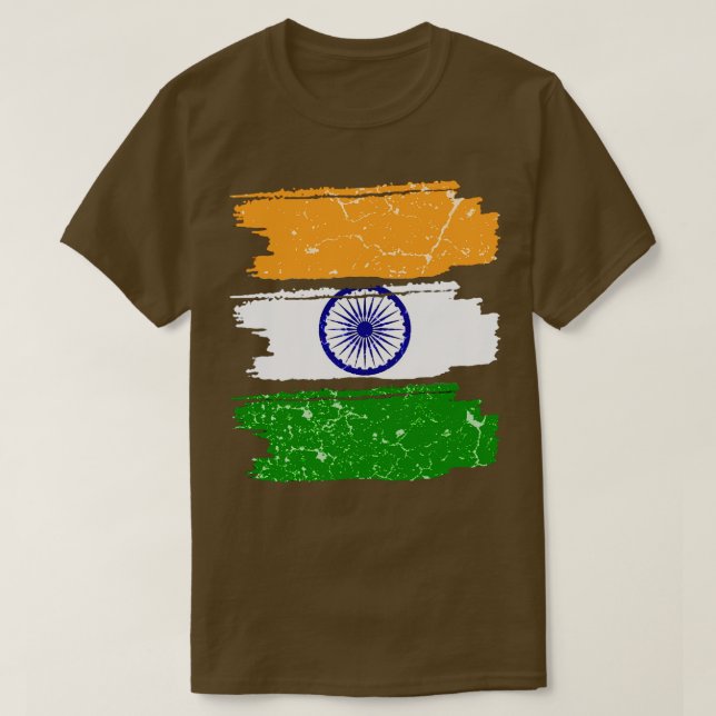 Indische Flagge 1 T-Shirt (Design vorne)