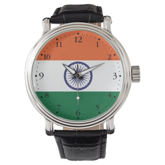 Indische Flagge Armbanduhr (Vorderseite)